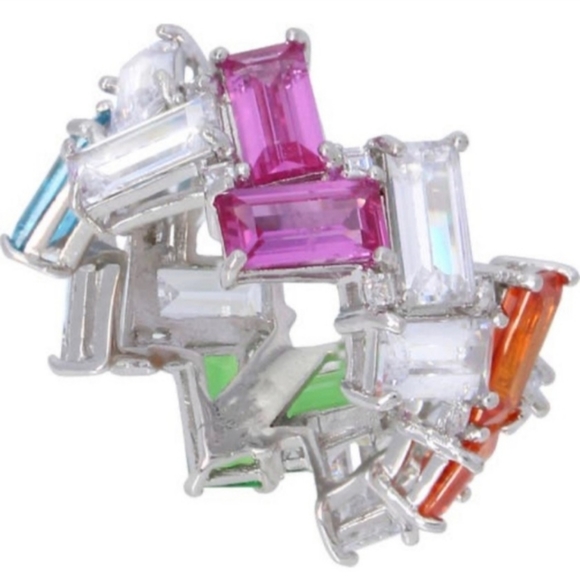 NWT Kurt Geiger Multi Color Rhinestone Ring - Picture 5 of 11